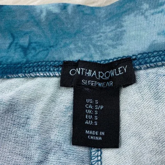 Cynthia Rowley Leggings Tie Dye Comfy Pajama Pants Blue & White Women's S NEW - Picture 7 of 8